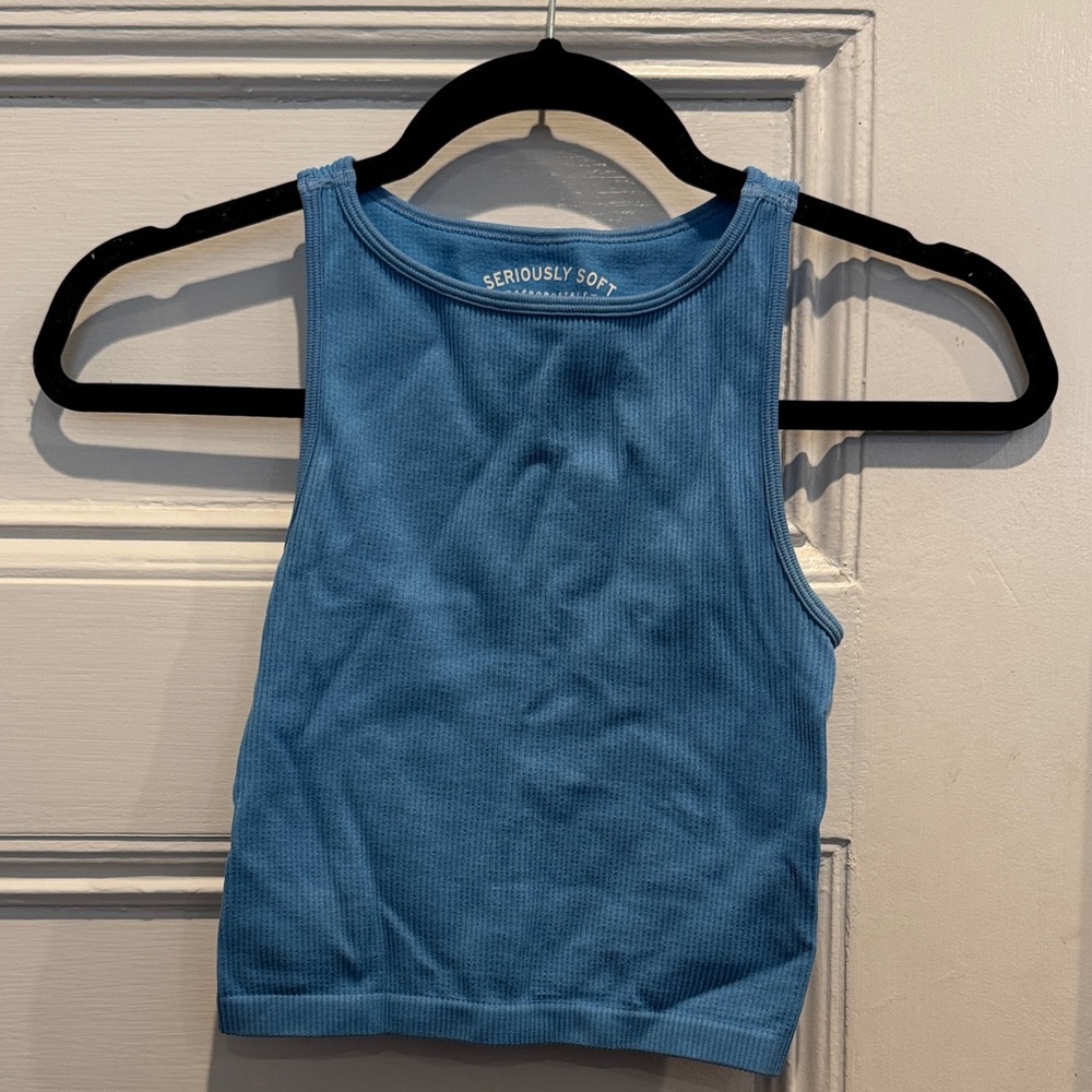 Aeropostale Seriously Soft Seamless Blue Top